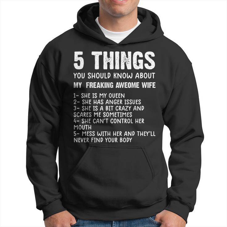 Mens 5 Things You Should Know About My Wife She Is My Queen  V2 Hoodie