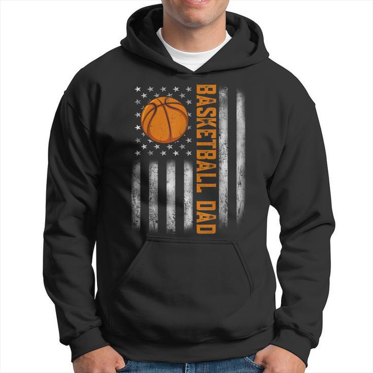 Mens American Flag Vintage Basketball Flag Dad Fathers Day  Hoodie