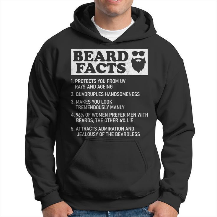 Mens Beard Facts Protects Ageing Makes Manly Funny Bearded Dad  Hoodie
