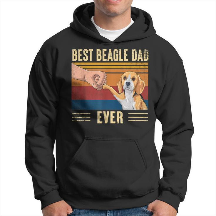 Mens Best Beagle Dad Ever Vintage Fist Bump Funny Dog Lover  Hoodie