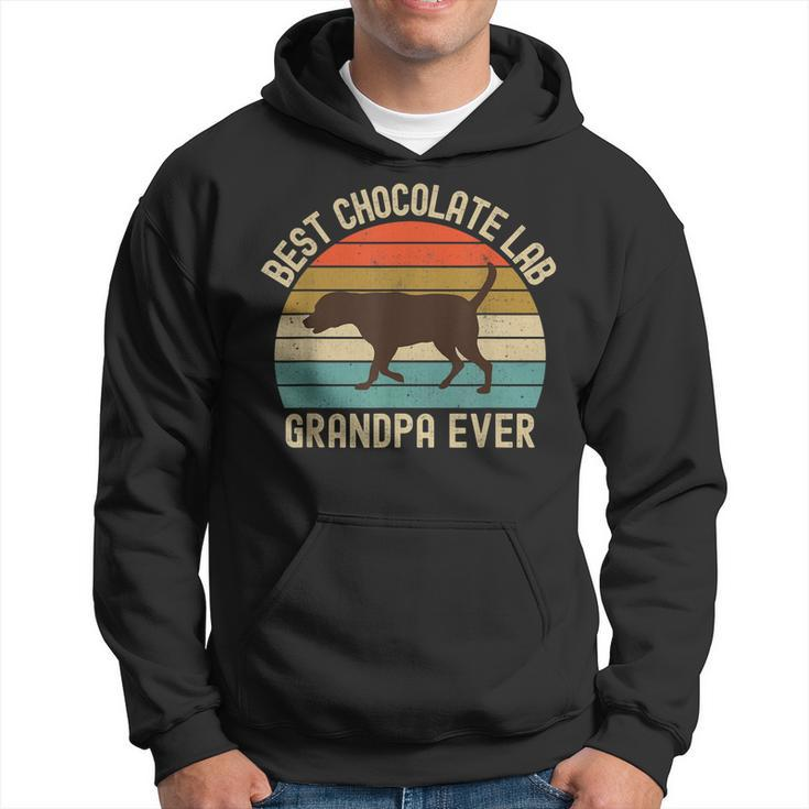 Mens Best Chocolate Lab Grandpa Ever Labrador Retriever Vintage Hoodie