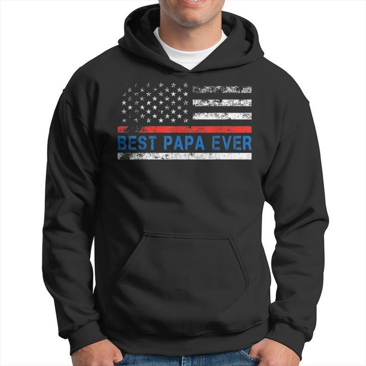 Mens Best Papa Ever American Flag  Fathers Day Gift Hoodie