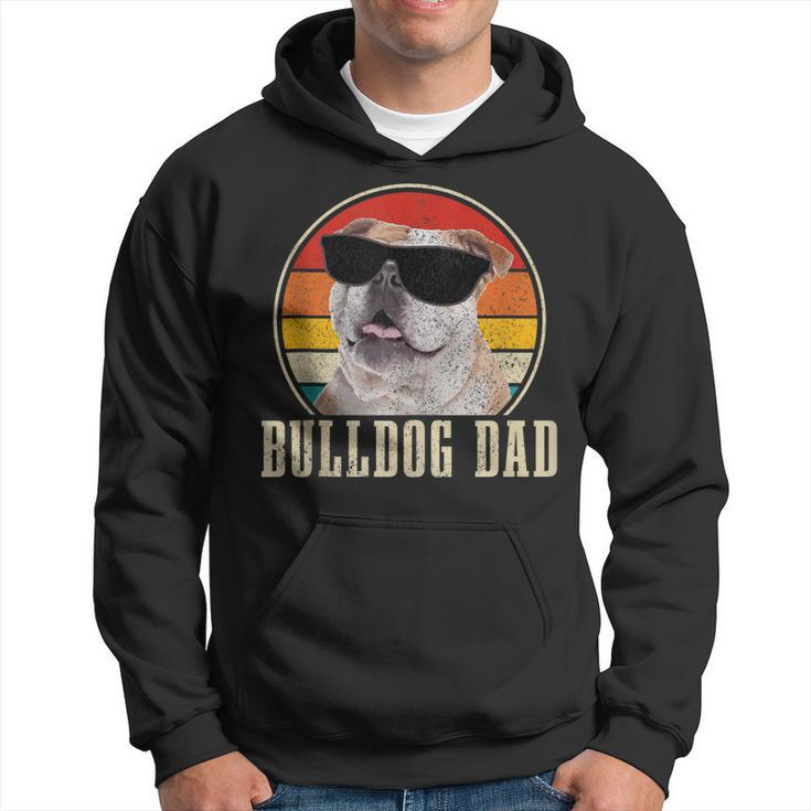 Mens Bulldog Dad Funny Vintage Sunglasses Dog English Bulldog  Hoodie