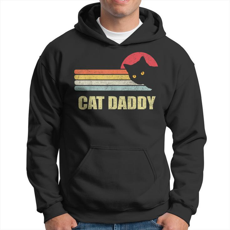 Mens Cat Daddy Funny Vintage Style Cat Retro Distressed  Hoodie