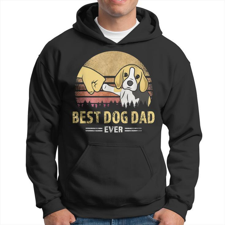 Mens Cute Best Beagle Dad Ever Retro Vintage Puppy Lover Design  Hoodie