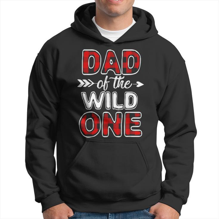 Mens Dad Of The Wild One Buffalo Plaid Fathers Day Gift Hoodie
