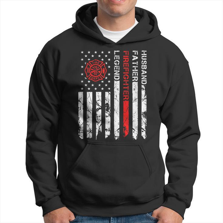 Mens Firefighter Husband Father Legend Fire Rescue Fire Fighter  Hoodie