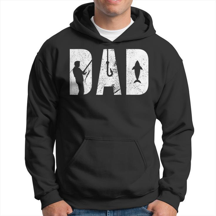 Mens Fishing Dad Fathers Day With Fish And Fishing Hook Crunch  Hoodie