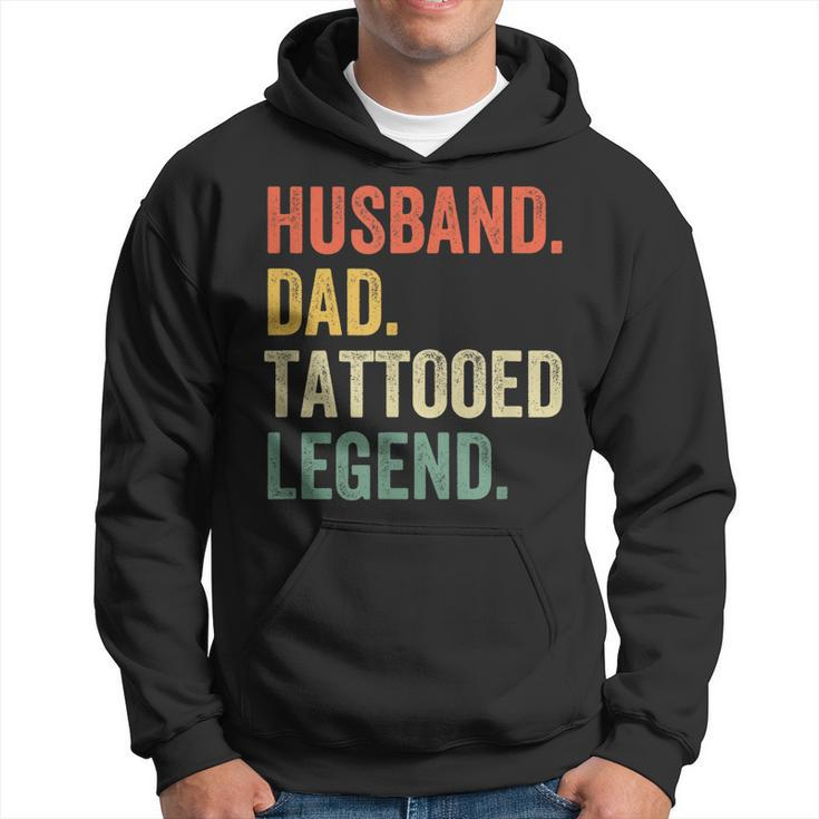 Mens Funny Tattoo Husband Dad Tattooed Legend Vintage  Hoodie