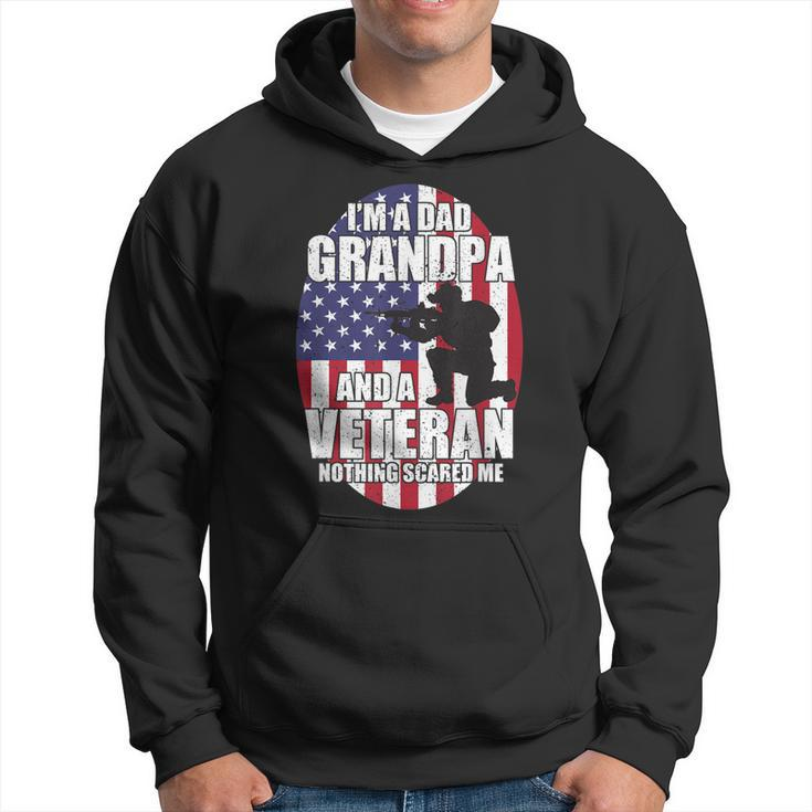 Mens I Am A Dad Grandpa And A Veteran Nothing Scares Me Usa Gift  V2 Hoodie