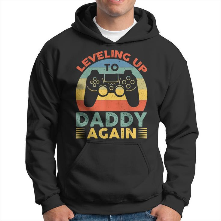 Mens Leveling Up To Daddy Again Vintage Promoted To Dad Again  Hoodie