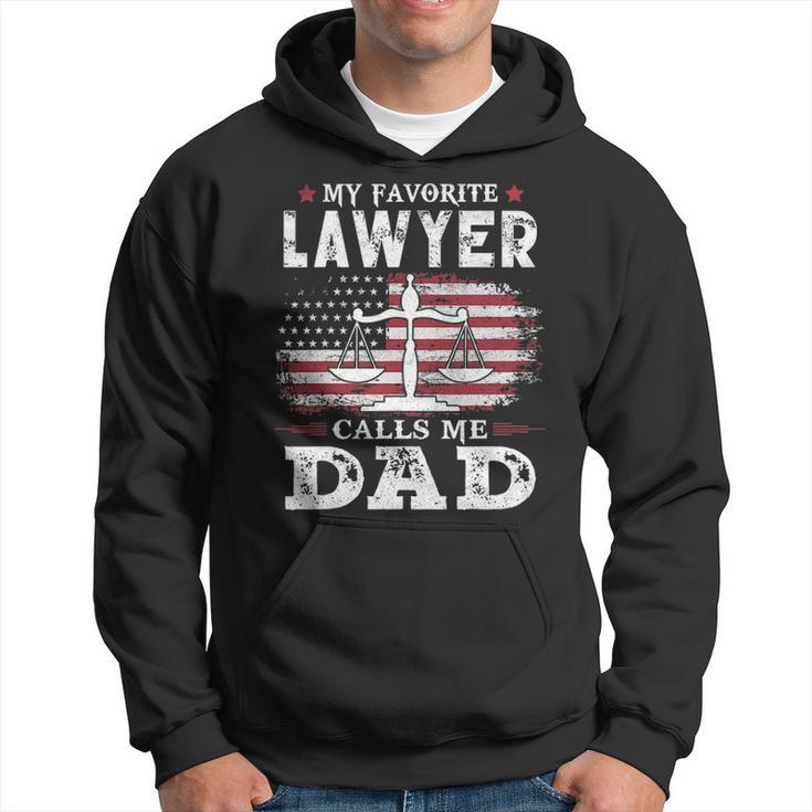 Mens My Favorite Lawyer Calls Me Dad Usa Flag Dad Father Gift Hoodie