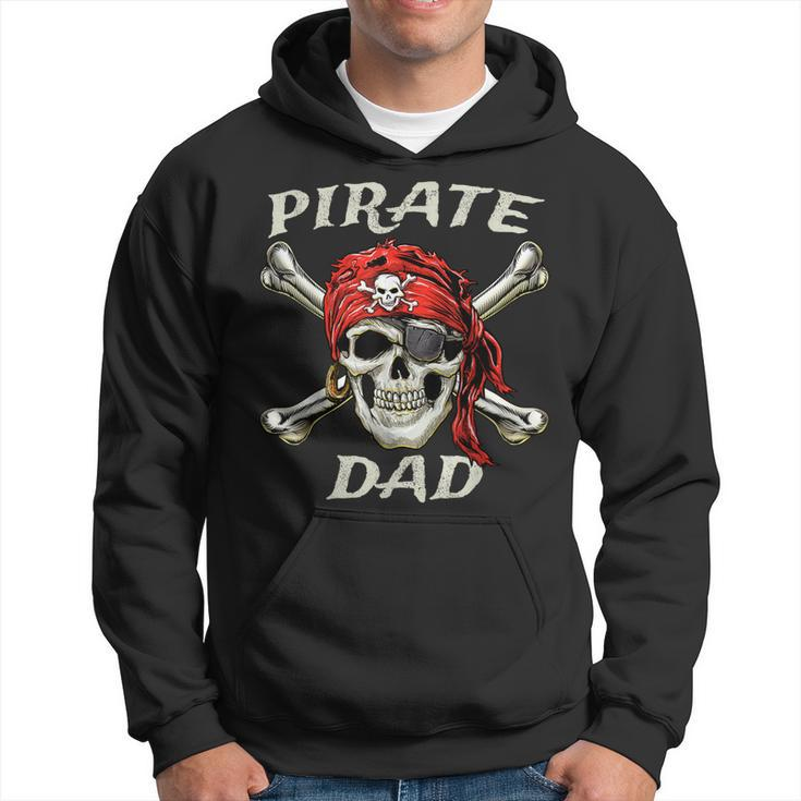 Mens Pirate Dad Skull And Crossbones Jolly Roger Birthday Pirate Hoodie