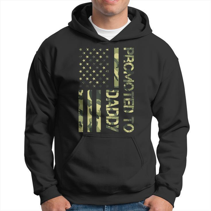 Mens Promoted To Daddy American Flag Camo Tshirt Fathers Day Tee Hoodie
