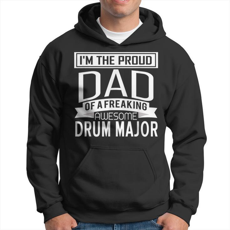Mens Proud Dad Awesome Drum Major Marching Band Fathers Gift  Men Hoodie Graphic Print Hooded Sweatshirt