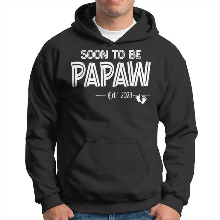 Mens Soon To Be Papaw Est2023 Retro Fathers Day New Dad  Hoodie