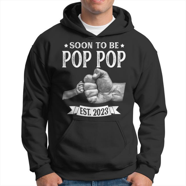 Mens Soon To Be Pop Pop Est2023 Retro Fathers Day New Dad  Hoodie