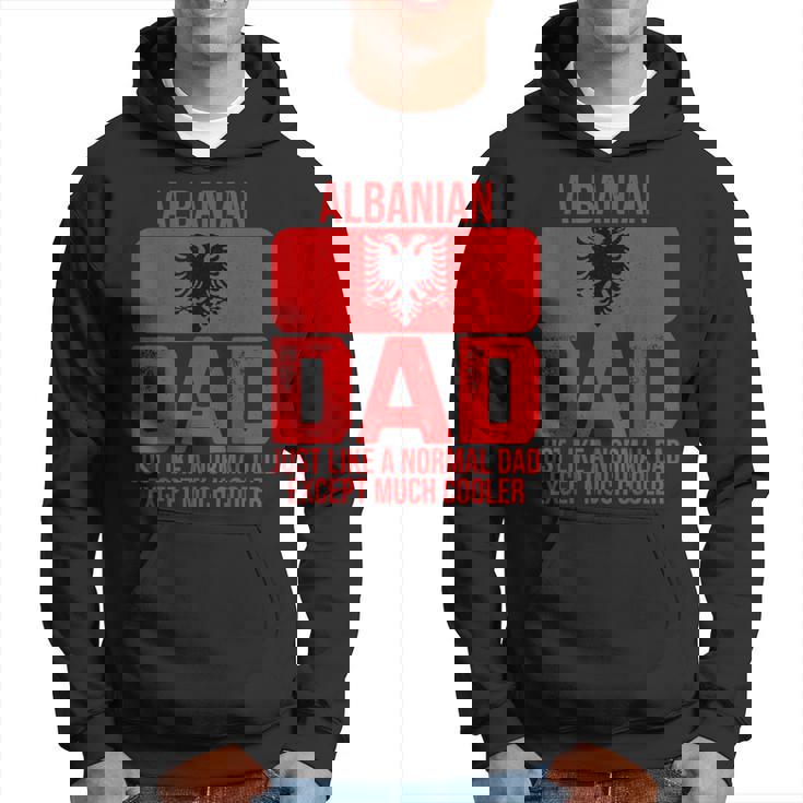 Mens Vintage Albanian Dad Albania Flag Design Fathers Day  Hoodie