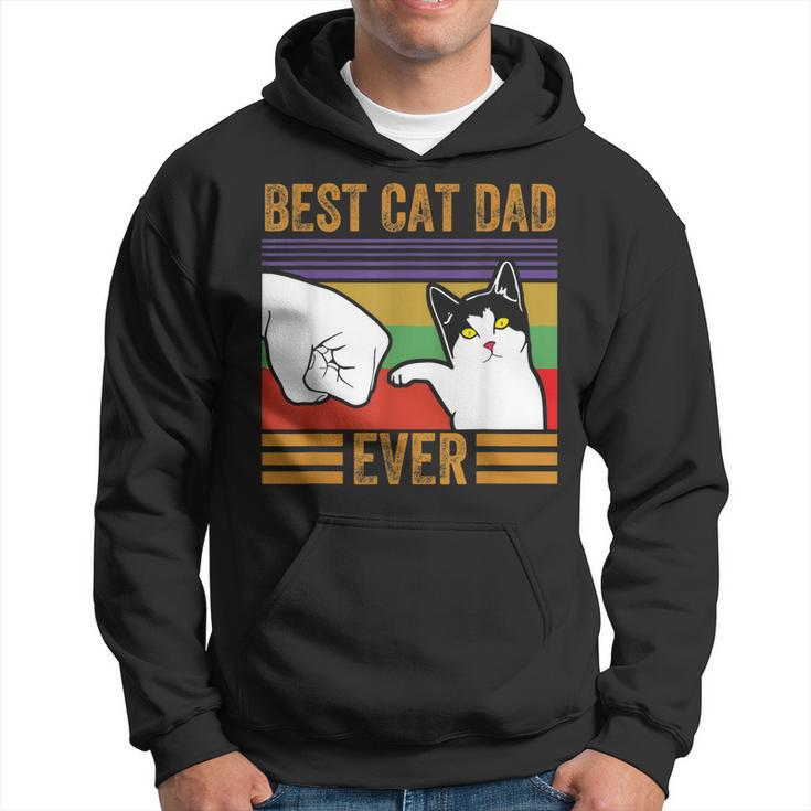 Mens Vintage Best Cat Dad Ever Men Bump Fit Fathers Day Gift Hoodie