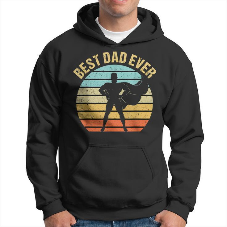 Mens Vintage Best Dad Ever Superhero Fathers Day Hoodie