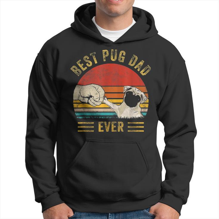 Mens Vintage Best Pug Dad Ever Funny Pug Daddy Fathers Day Gifts Hoodie