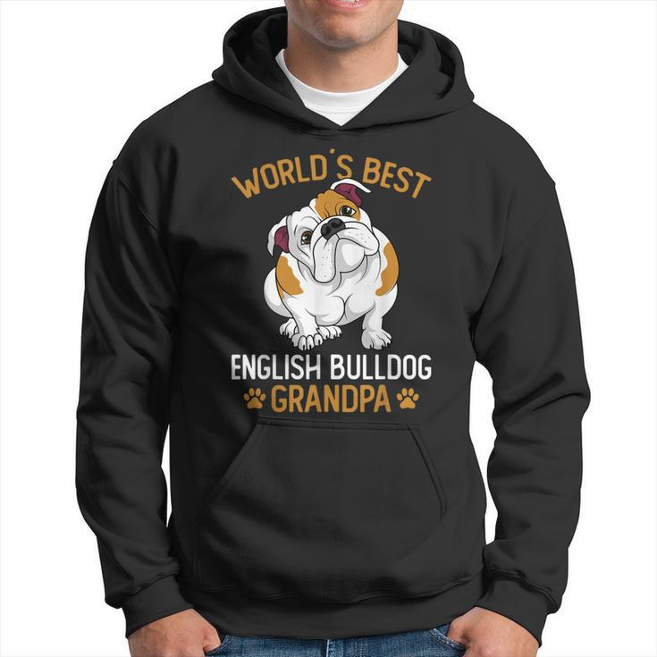 Mens World´S Best English Bulldog Grandpa Dog Owner Funny Men  Hoodie