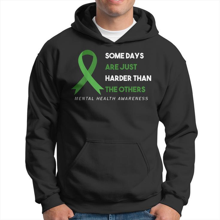 Mental Health Awareness Green Ribbon Saying Quote  Hoodie