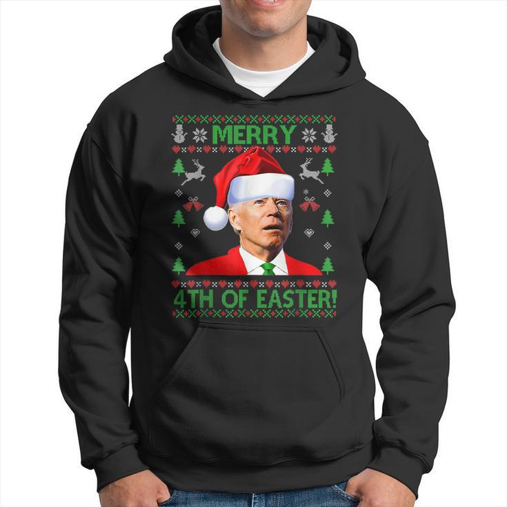 Merry 4Th Of Easter Funny Joe Biden Christmas Ugly Sweater T  Men Hoodie Graphic Print Hooded Sweatshirt