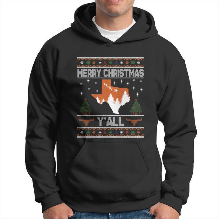Merry Xmas Yall Texas Ugly Christmas Sweater Gift Hoodie