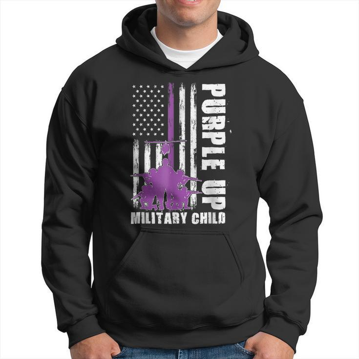 Military Child Month Us Flag Purple Up Military Kids Hoodie
