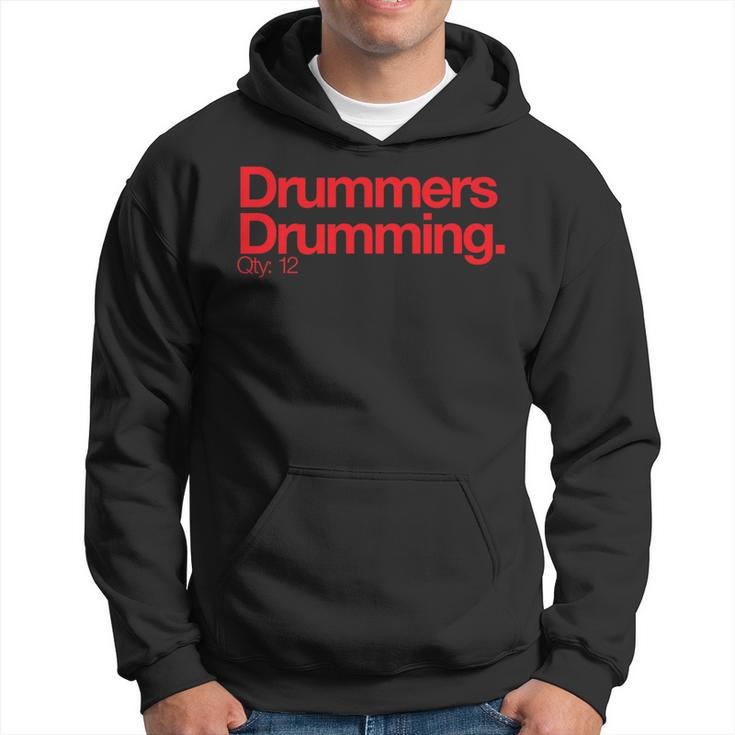 Minimalist Christmas Drummers Drumming Q 12 Men Hoodie