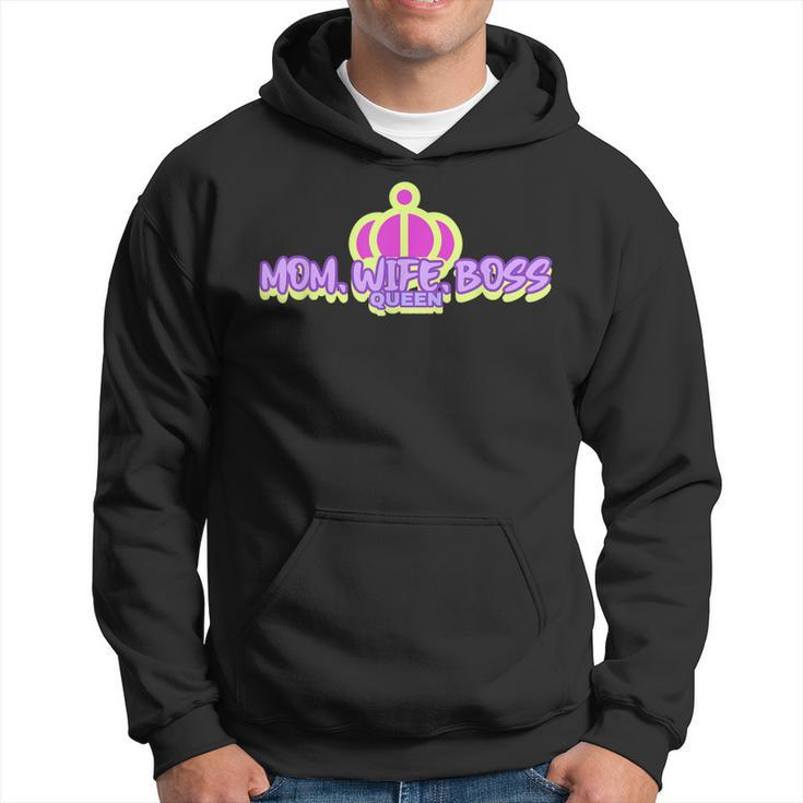 Mom Wife Boss Queen Mompreneur Hustle  Men Hoodie Graphic Print Hooded Sweatshirt