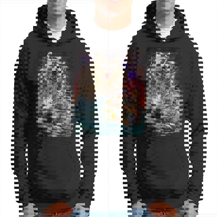 Monster Raccoon As Kraken Attack A War Ship At High Seas Hoodie