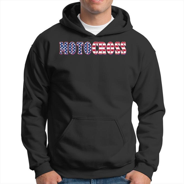 Motocross American Flag - Motocross Hoodie