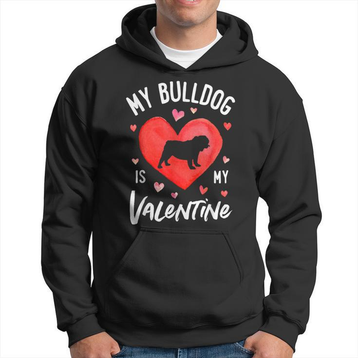 My English Bulldog Is My Valentine Valentines Day Men Dog  Hoodie