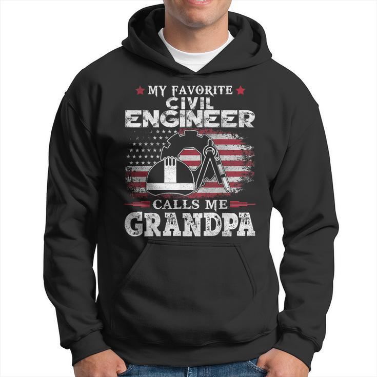 My Favorite Civil Engineer Calls Me Grandpa Usa Flag Father Gift For Mens Hoodie