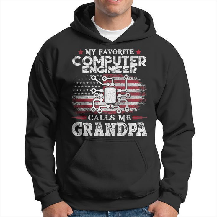 My Favorite Computer Engineer Calls Me Grandpa Usa Flag Papa Gift For Mens Hoodie