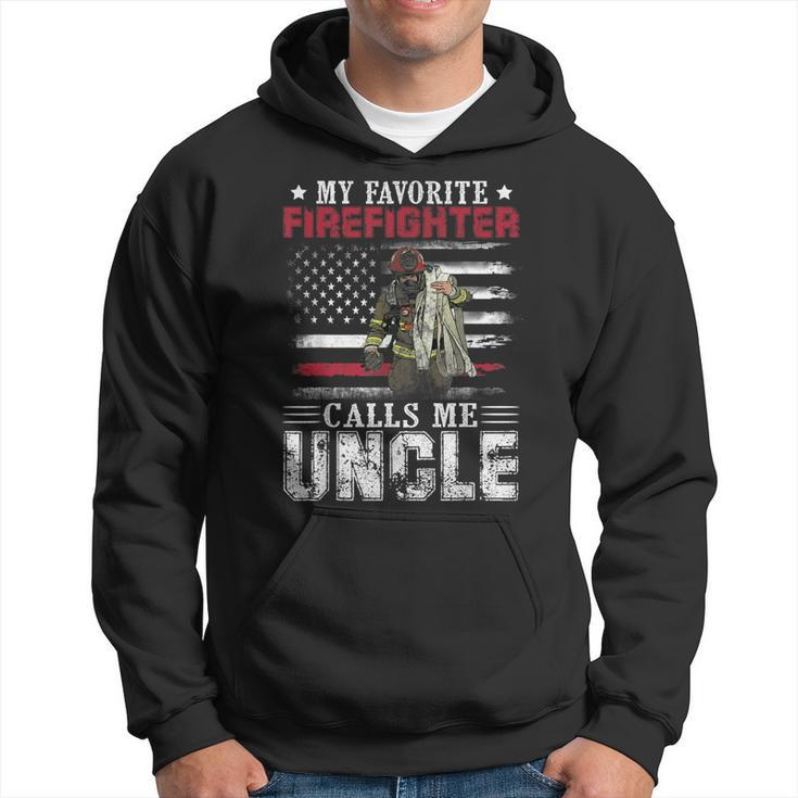 My Favorite Firefighter Calls Me Uncle American Flag Gift Hoodie