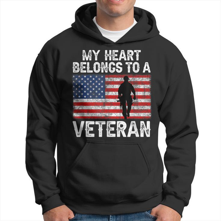 My Heart Belongs To A Veteran Army Veteran Fathers Day  Hoodie