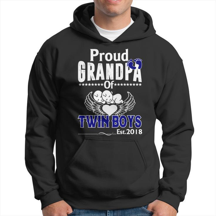 New Baby Gift Proud Grandpa Of Twin Boys Est2018 Hoodie