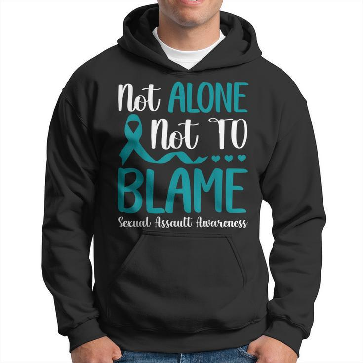 Not Alone Not To Blame Sexual Assault Awareness Teal Ribbon  Hoodie