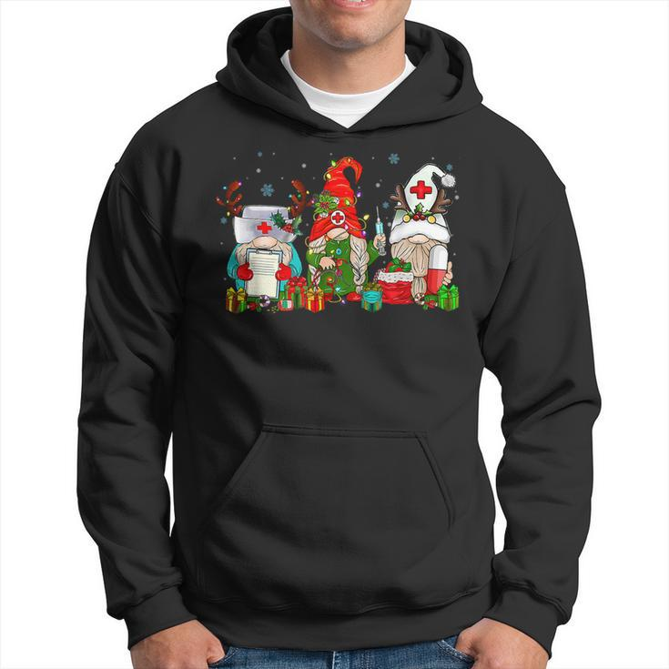 Nurse Christmas Gnomes Cute Xmas Scrub Top For Nurses Women  Men Hoodie Graphic Print Hooded Sweatshirt