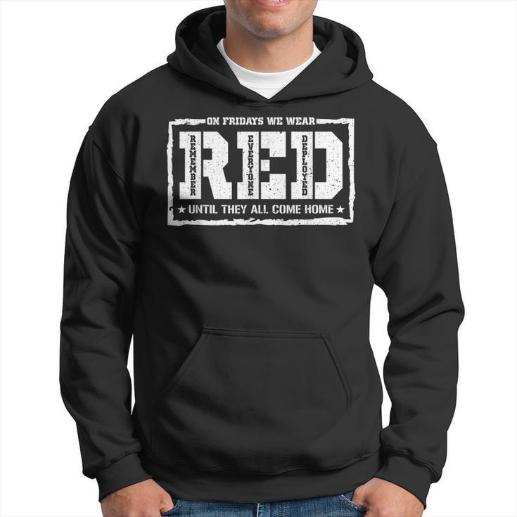 On Friday We Wear Red American Military Support - Red Friday  Men Hoodie Graphic Print Hooded Sweatshirt