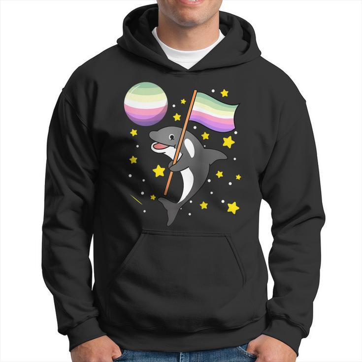 Orca In Space Genderfae Pride  Hoodie