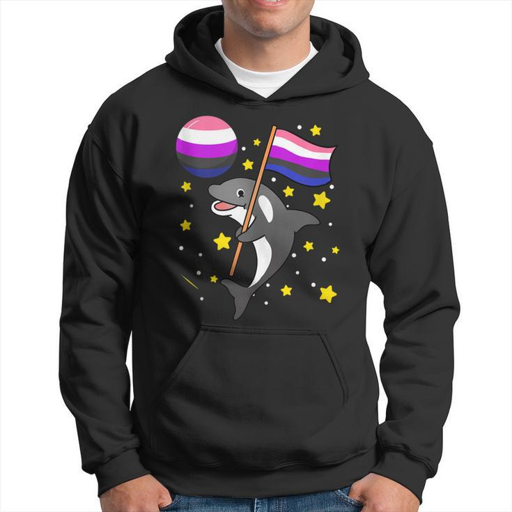 Orca In Space Genderfluid Pride Hoodie