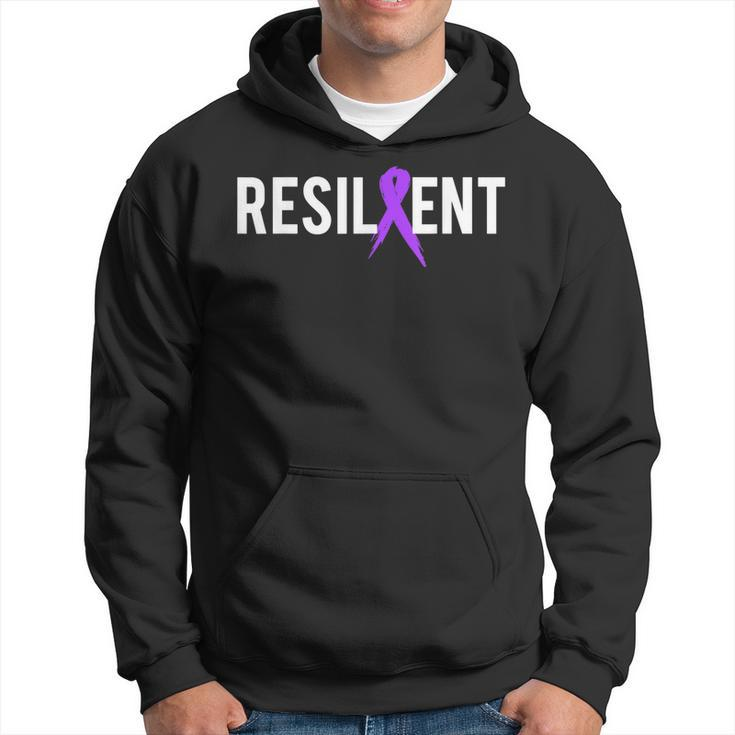 Pancreatic Cancer Awareness Gift Resilient Cancer Fighter  Men Hoodie Graphic Print Hooded Sweatshirt