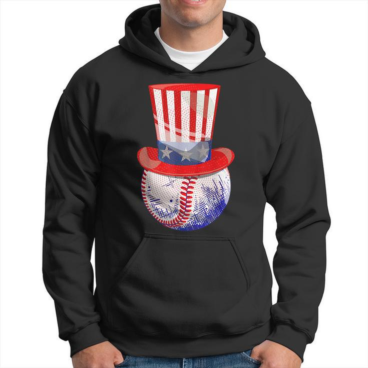 Patriotic Baseball Ball American Uncle Sam Flag 4Th Of July Hoodie