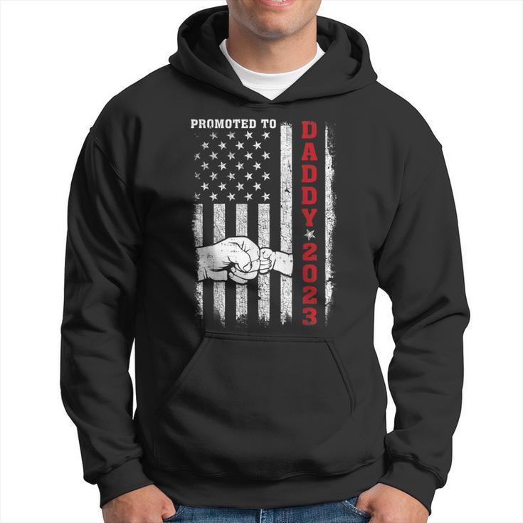 Patriotic Mens Promoted To Daddy Est 2023 First Time Dad  V2 Hoodie