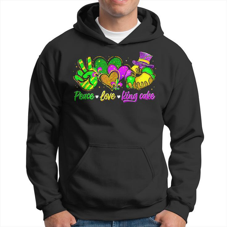 Peace Love King Cake Funny Mardi Gras Party Carnival Gifts  V4 Hoodie