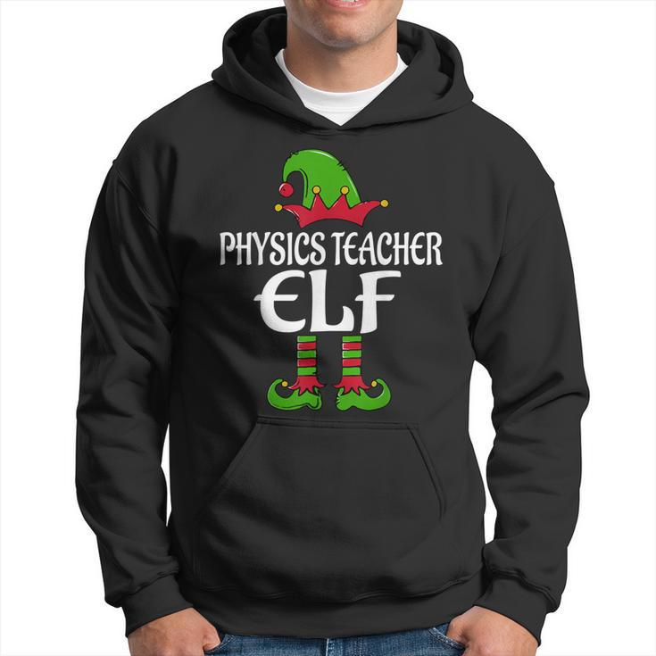 Physics Teacher Elf Funny Matching Family Christmas Pajamas  Men Hoodie Graphic Print Hooded Sweatshirt